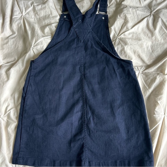 Mi Ami by Francesca's Small Navy Blue Denim Overall Mini Dress - Picture 3 of 3